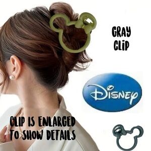 1pc, Mickey Mouse Shape Hair Claw Clip, NEW, GRAY, Small Clip